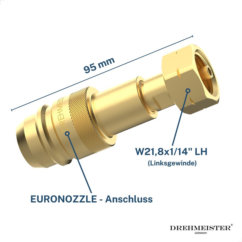 Drehmeister Euronozzle LPG Adapter - Gas Bottle Adapter W21.8 x