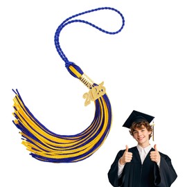 YIZHIXIANGQ Tassel Pendant 2025, Graduation Tassel, Graduation Tassel, Tassel for Graduation Hat, Graduation Decoration 2025, Graduation Decoration for Bachelor Master Graduation Hat (Blue Gold)