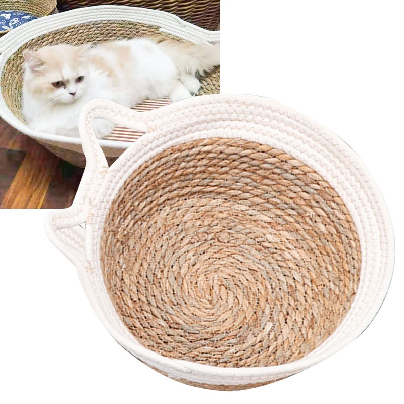 Hand Woven Cat Nest Breathable Round Cotton Rope Woven Warm
