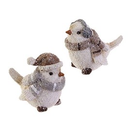 RAZ Imports Wintry White Resin Bird Figurines - Set of 2 Assorted