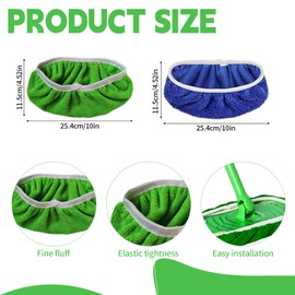 10 Stück Feuchte Bodentücher, Wiederverwendbar Bodentücher Trocken Mikrofaser Wischmopp Bezug Bodenwischer Nass für Reinigung Fliesen Hartböden (Blau + Grün)