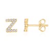 PAVOI 14K Yellow Gold Plated Sterling Silver CZ Alphabet Letter Earrings | Initial Earrings for Women | Letter Z