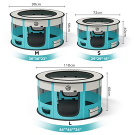 Playpen for Dogs, 44"*44"*24" Large Foldable Pet Play Pens Indoor Outdoor Exercise Pen with Carrying Case Food Bowl for Cat Puppy Rabbit