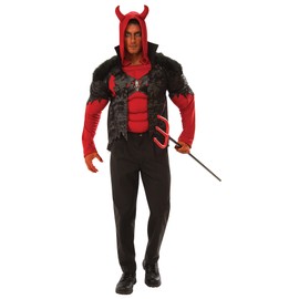 Bristol Novelty 301589XL000 Mens Devil Adult Fancy Dress, Red, Black, XL