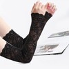 Women's Long Lace Gloves,1Pair Floral Flower Lace Arm Sleeves,Hollow UV