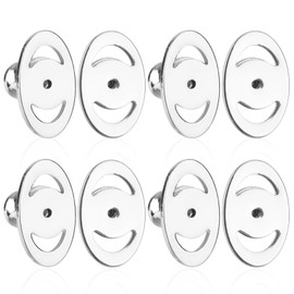 Earring Lifter Backs, Earring Backs, Earring Backs, Earring Backs with Button, Flat Earring Backs, Earring Backs as Lifter for Heavy Earrings (Silver)