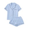 Floerns Women's Notch Collar Short Sleeve Sleepwear Two Piece Pajama