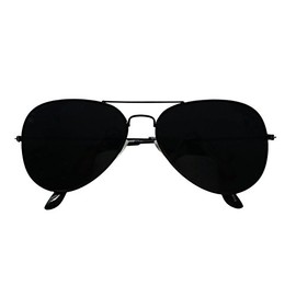 ShadyVEU Super Dark Lens Pilot Sunglasses Retro UV400 Blackout Classic Metal Frame Shades (Black Frame, Super Dark Black Lens)