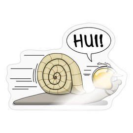Spreadshirt Racing Snail Funny Design Sticker, Max. 10 x 10 cm, 10 x 10 cm, Glossy Transparent