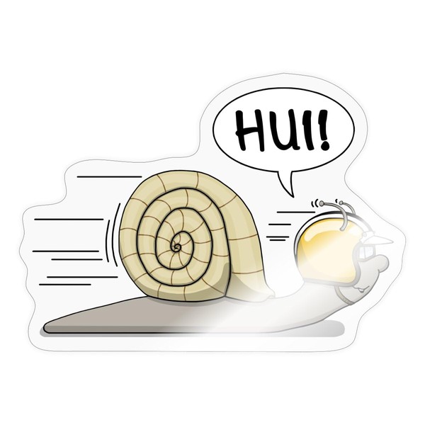 Spreadshirt Racing Snail Funny Design Sticker, Max. 10 x 10