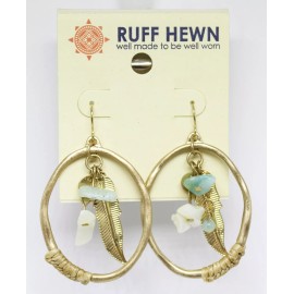 Ruff Hewn New Ruff Hewn Bohemian Feather Gold Drop Earrings $24 Tags #E1159