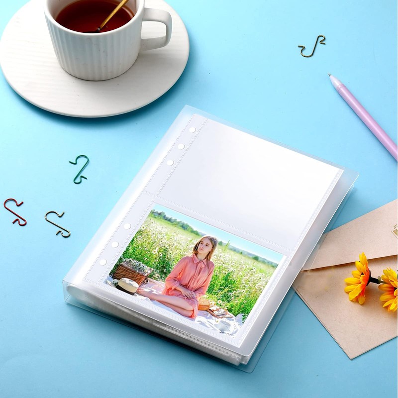 FACATH 3x5 Photo Sleeves for 2/3/4 Ring Binder, Index Card
