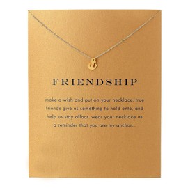 Collar de brújula de ancla de la amistad con dije de elefante de la buena suerte con tarjeta de mensaje, Metal, no conocido