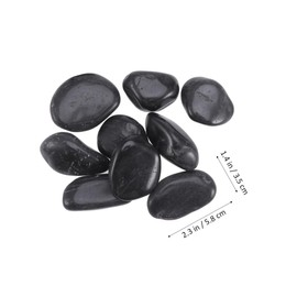 FUNOMOCYA 10pcs Hand Painted Cartoon Drawing Stones Smooth Black Pebbles for DIY Art Projects Ready to Paint Assorted Shapes for Creative Fun