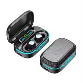 Waterproof TWS In-Ear Wireless Neck Band Earphones with LED Battery Indicator for Sports Gamingcolor: Black, model number: F9