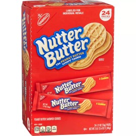 Nabisco Nutter Butter Sandwich Cookies, 1.9 oz, 24-count. SUPER FRESH