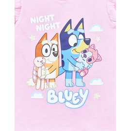 Bluey Kurzer Schlafanzug für Mädchen, Nachtwäsche, Bluey Pinker Shorty, 7-8 Years