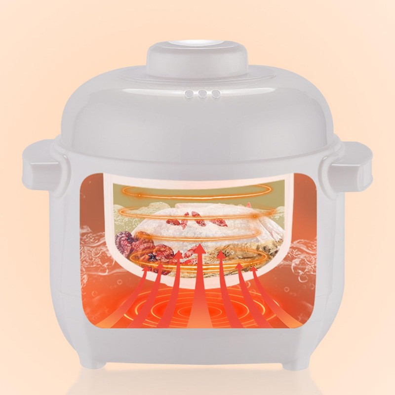 Electric Stew Pot 1L 200W with Ceramic Liner, Slow Cooker