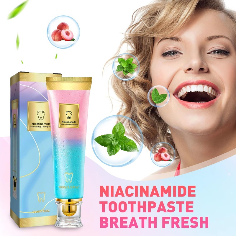 2Pcs Niacinamide Whitening Toothpaste, Bright White Toothpaste for Fresh Breath,