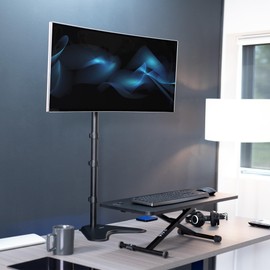 VIVO Extra Tall Single LCD Computer Monitor Free-Standing Adjustable Desk Stand for 1 Screen up to 27 inch, STAND-V011H