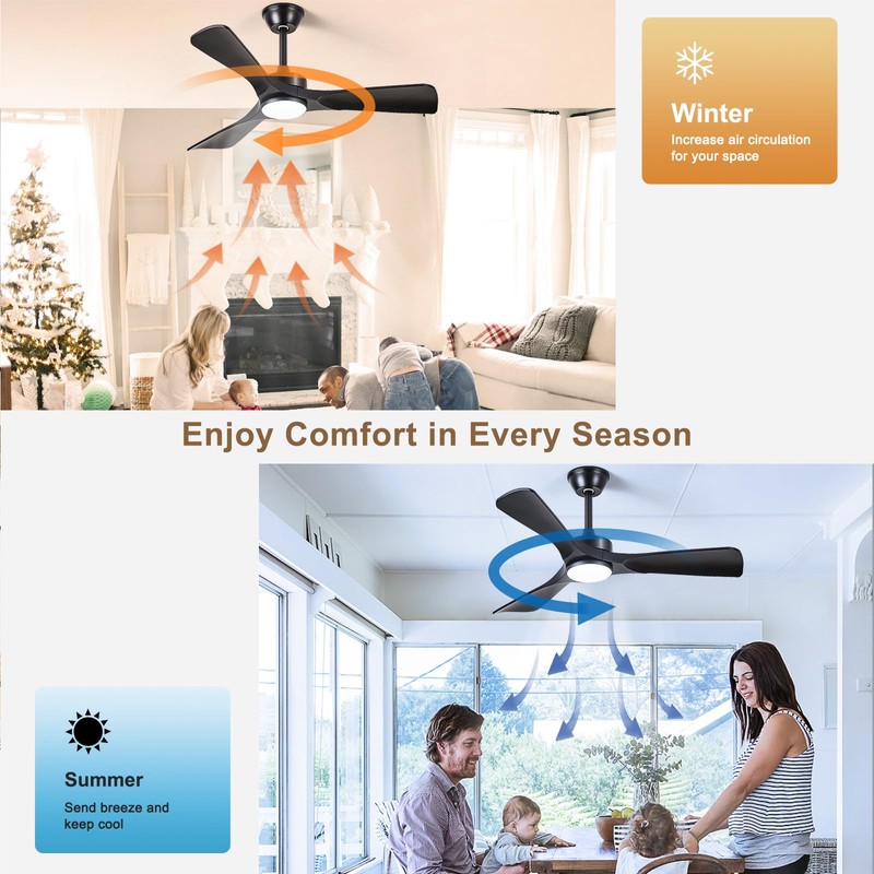 BvenuBigLite Black Ceiling Fan with Light: 42-Inch Ceiling Fan 3