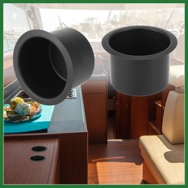 Motoforti Aluminum Alloy Bottle Cup Drink Holder Insert Black for Marine Boats Long-lasting