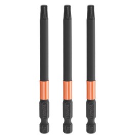 HARFINGTON 3pcs T30 Torx Head Screwdriver Bit 4" (100mm) Long 1/4" Hex Shank Magnetic No Hole Tamper Proof 6 Point Star Screw Driver Drill Bits Phosphate S2 Steel Industrial Power Tools