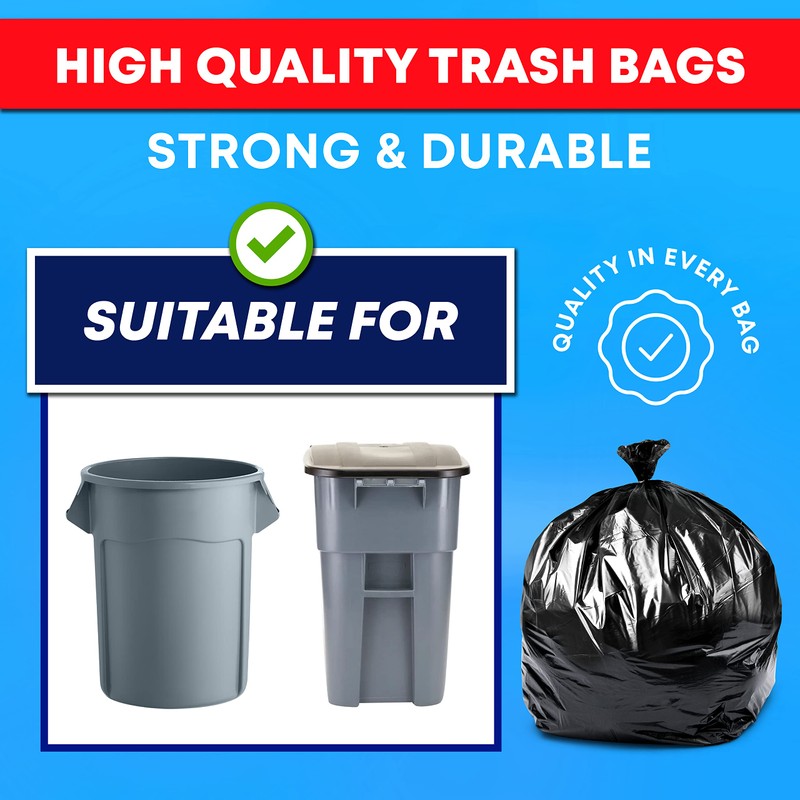 Tasker 65 Gallon Trash Bags Heavy Duty | 50 Count
