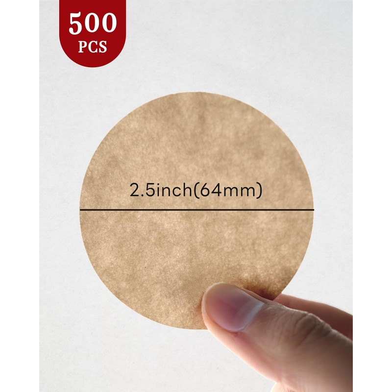 Brew Choice 500 PCS Coffee Filters for Aeropress,64mm Unbleached Natural