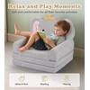 Kids Couch, 2-in-1 Soft Toddler Couch Fold Out with Blanket,