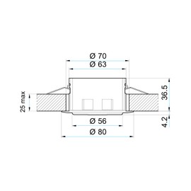 Finder Rilevatore di Movimento per Interno Tipo 18.31. Montaggio a controsoffitto/cartongesso. Dotato di 1 NO 10. Programmazione standard. Con contatto di uscita a potenziale di rete