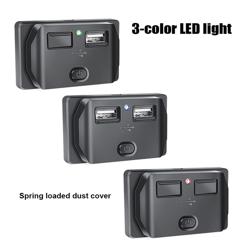 Car USB Socket with Cap, Dual Port Quick USB Charge