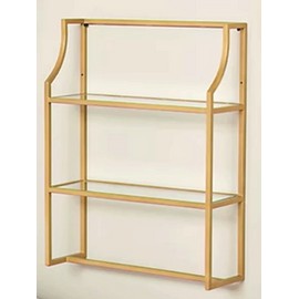 House No.9 by Home Love 2-Tier Wall Shelf - Gold - NEW