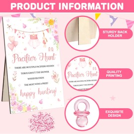 101PCS Dummy Hunt Baby Shower Game Sign Kit for Boys Girls Pink 5 Styles