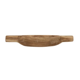 Bloomingville Decorative Paulownia Wood Handles Tray, 17"L x 8"W x 3"H, Natural