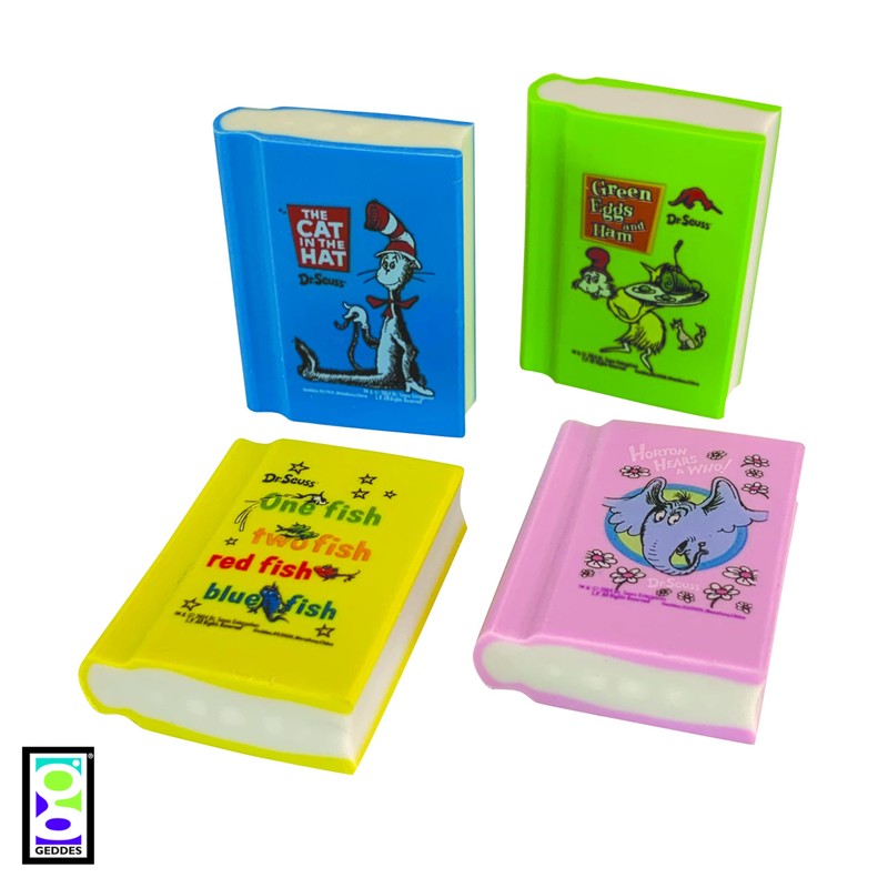 Raymond Geddes 69689 Dr Seuss Book Erasers For Kids (Pack