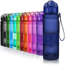 Zounich Sport Water Bottle BPA-Free Leak-Proof Water Bottle 380 ml/500 ml/700 ml/1 Litre Plastic Suitable for Jogging, Biking, Children’s School, Open with One Hand Water Bottle Filter, blue
