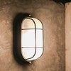 Bulkhead Aluminium Cellar Lamp E27 IP54 Black Hard Glass Max.