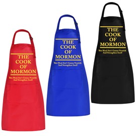 Chicingyou 3 Pcs LDS Mormon Apron Missionary Gifts Christ Cook Apron LDS Bishop Gift for Fathers, Sons, and Elders