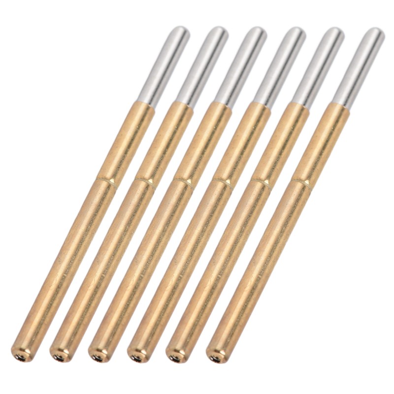 100PCS Spring Test Contact Probes Brass Stainless Steel Round Head