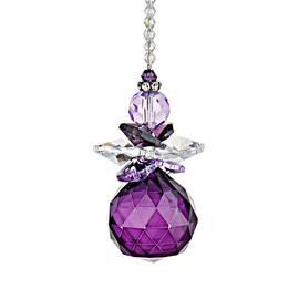 H&D HYALINE & DORA Hanging Crystal Angel Suncatcher Rainbow Maker Guardian Angel Ornament for Home Window Decor (Purple)
