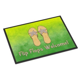 Caroline's Treasures BB7454JMAT Flip Flops Welcome Doormat 24x36 Front Door Mat Indoor Outdoor Rugs for Entryway, Non Slip Washable Low Pile, 24H X 36W