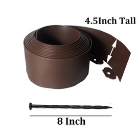 Landscape Edging Kit,20FT Plastic No Dig Garden Edging with 25 Stakes,4.5 Inch Tall Lawn Edging for Yard,Lawn,Flower Gardens Border