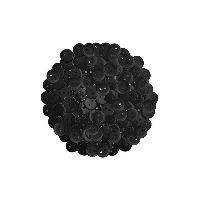 50 X Black Buttons Smooth Round finsih - 15mm Ideal