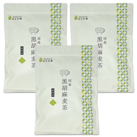 Japanese Black Sesame Barley Tea Bag 0.2 oz (5 g) x 50 Packets x 3 Bags Set Honjien Tea Health Tea