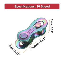 sourcing map 4pcs Bicycle Missing Link 10 Speed Reusable Steel Bicycle Chain Link Connector Quick Link Bicycle Chain Coupling for Mountain Bikes Road Bicycle Chain Replacement, Colorful