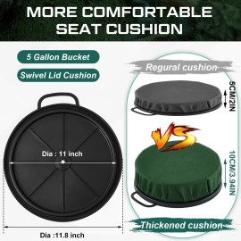 Reallnaive 2 Pcs Thickened 5 Gallon Bucket Seat Lid 360 Degree Swivel Bucket Lid with Pa