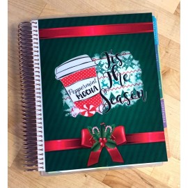 Handmade Peppermint Mocha Christmas Front Back Cover Set 4 use w Erin Condren Planner