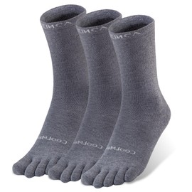 YABAIKE Toe Socks Liner Crew Socks for Men Women Coolmax Running Socks 3 Pairs Five Finger Socks