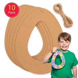 Baker Ross AW218 Blank Wreaths, Easter Crafts for Kids to Assemble and Display (Pack of 10), Assorted